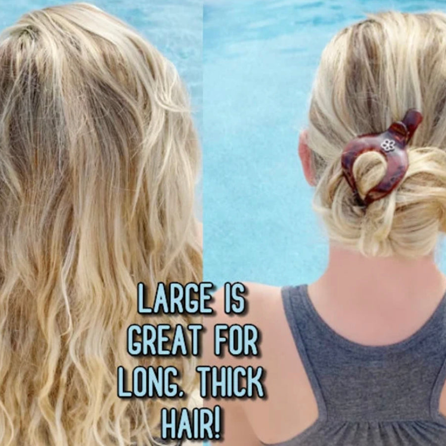 Limited Edition HIBISCUS Brown Hair Clip- Large