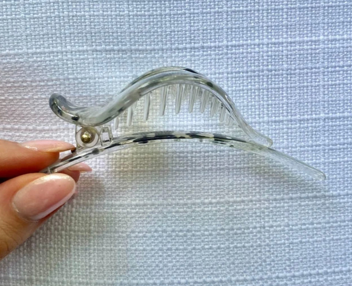 Gray Tortoise Hair Clip- Small